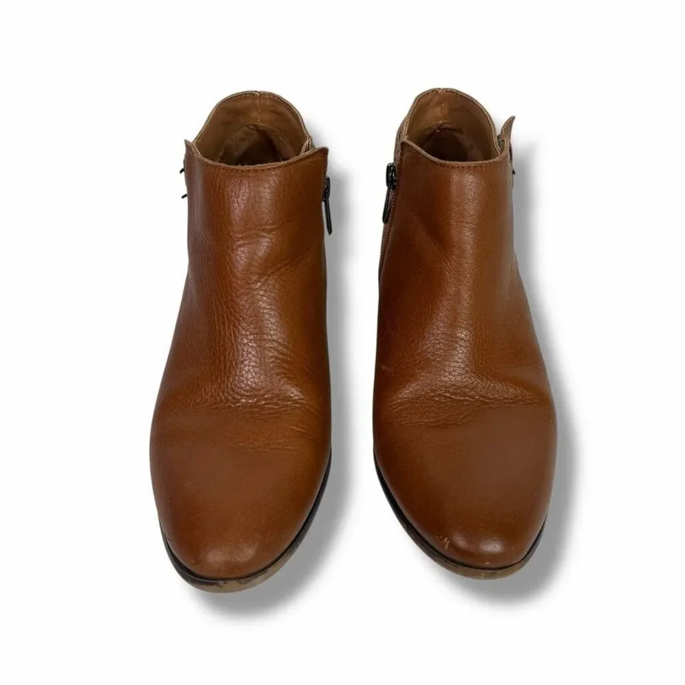 Sam Edelman Women’s Petal Pebbled Leather Bootie Cognac 8.5